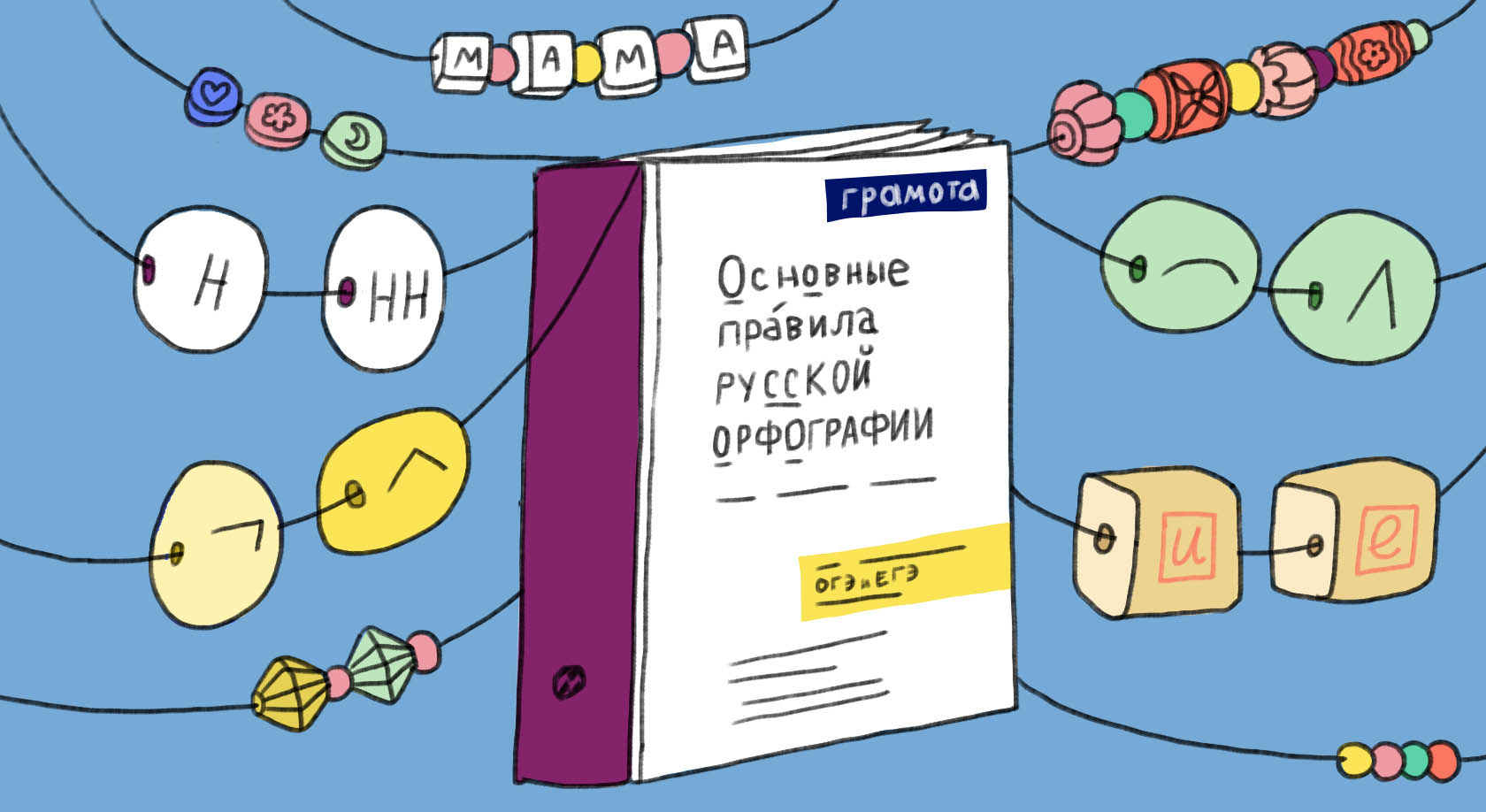 Правила нанизаны, как бусины, на леску орфографических принципов